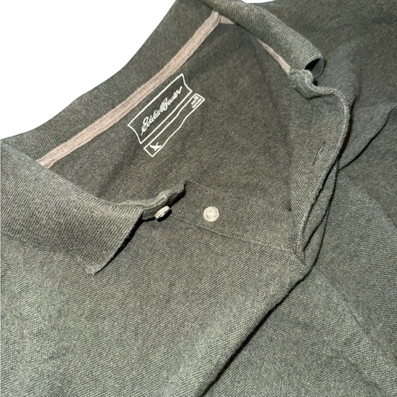Eddie Bauer Dark Forest Green/Grey Men's Polo Shirt - Picture 3 of 4